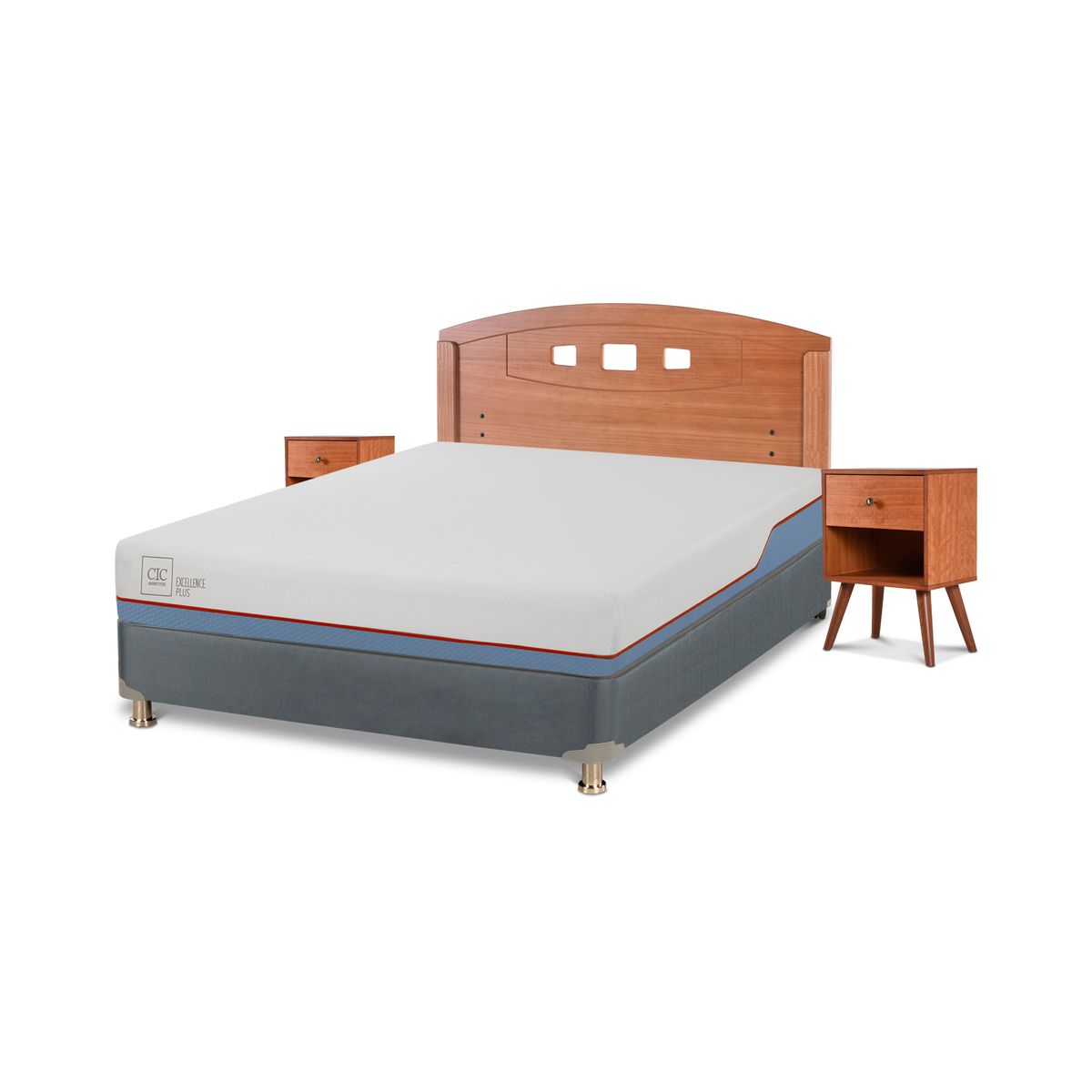 CIC - Box spring Excellence Plus 2 plazas + Muebles