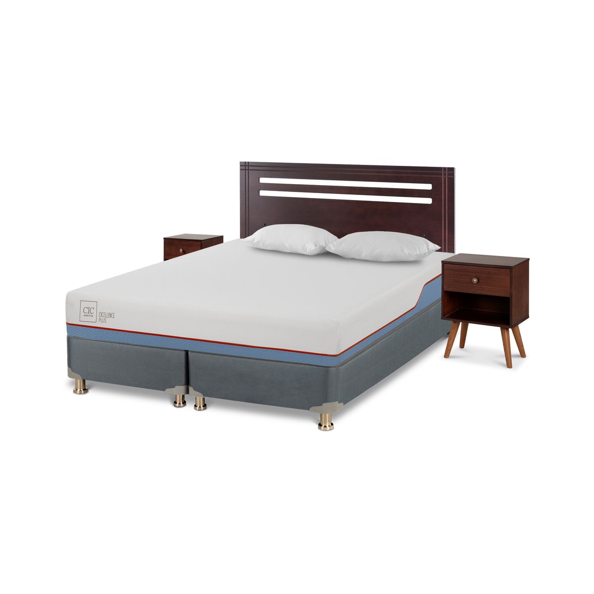 CIC - Box spring Excellence Plus 2 plazas + Muebles