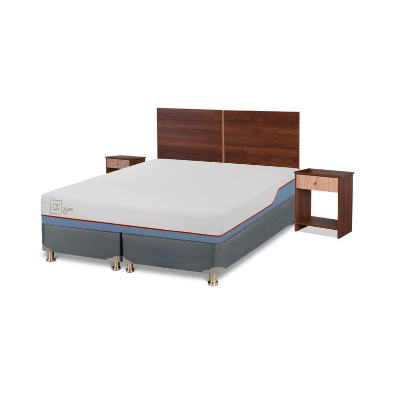 Box Spring Excellence Plus 2 Plazas + Muebles