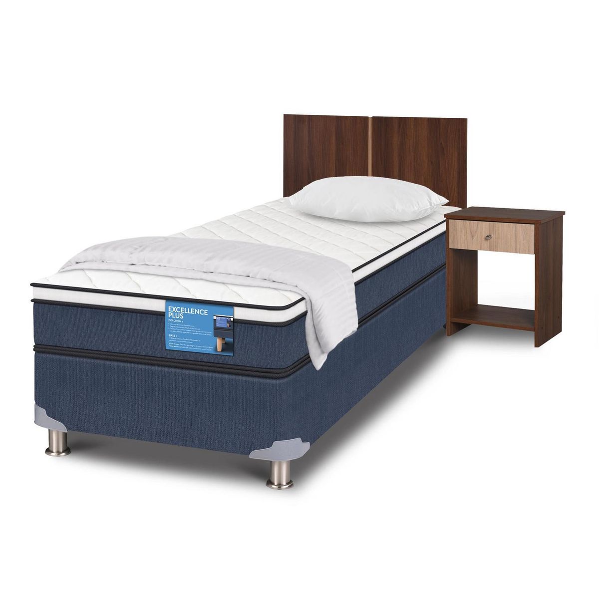 CIC - Box spring Excellence Plus 1.5 plazas + Muebles