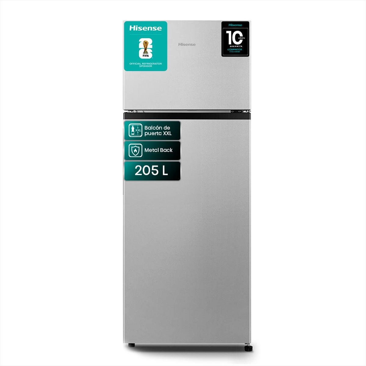 HISENSE - Refrigerador Top Freezer Frío Directo 205 Litros Silver RD-27DR