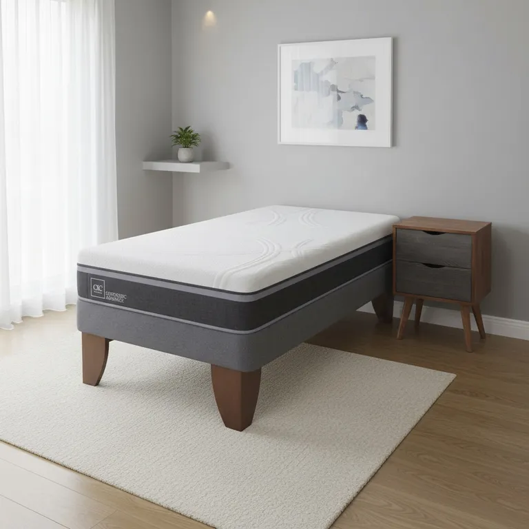 CIC Cama Europea Ortopedic Advance 1.5 Plazas + Muebles