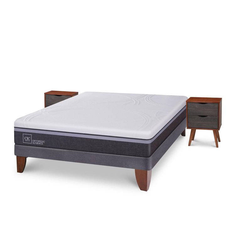 CIC Cama Europea Ortopedic Advance 2 Plazas + Muebles