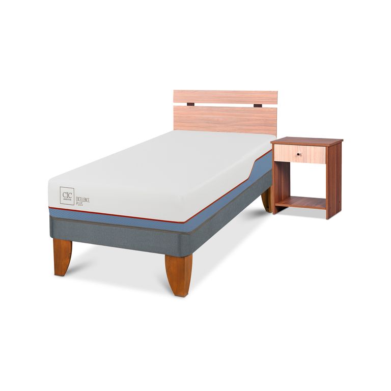 Cama Europea (Excellence Plus 1 Plaza + Muebles