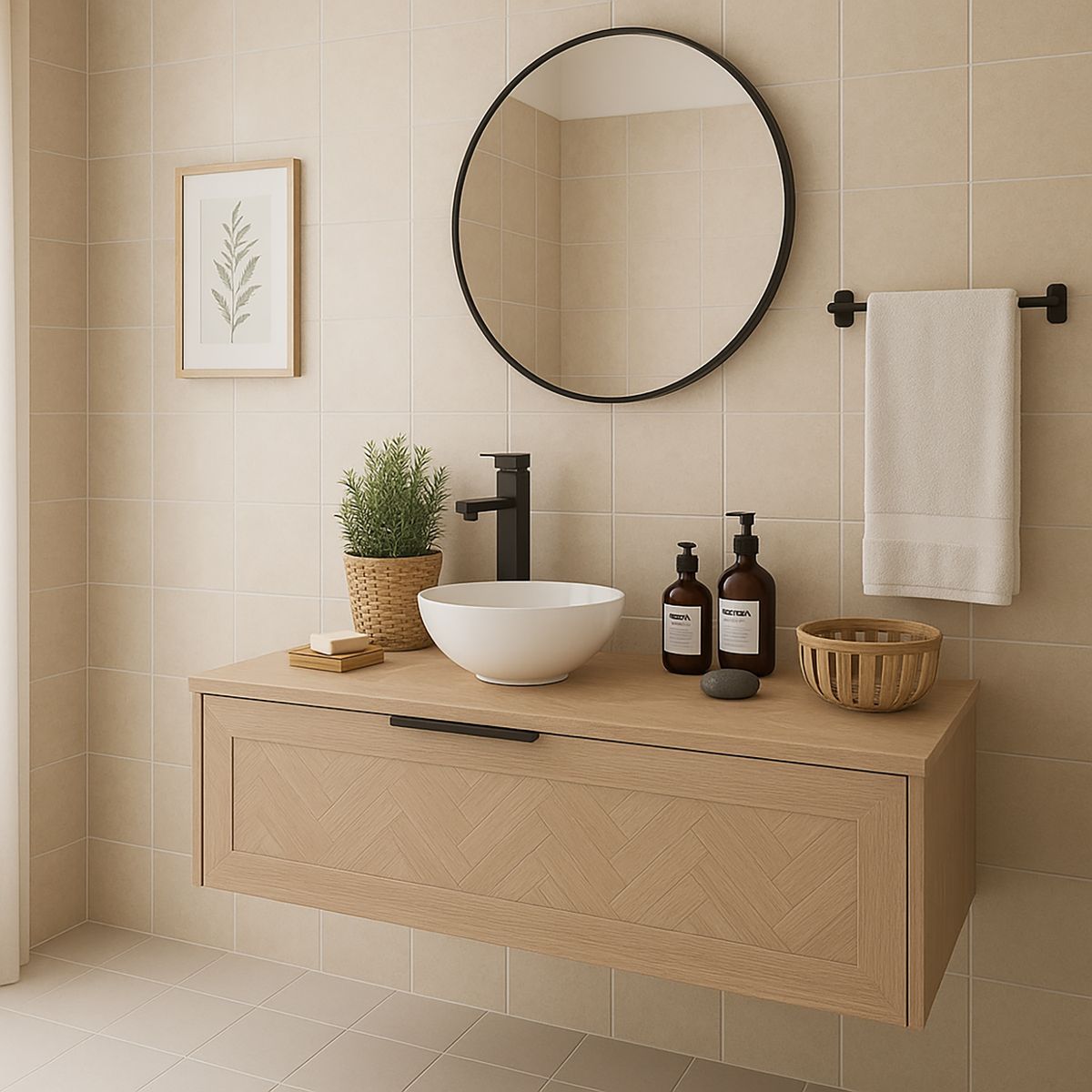 DOMSA - Lavamanos Sobrepuesto Forma Redonda Loza 33x17x33 cm Blanco