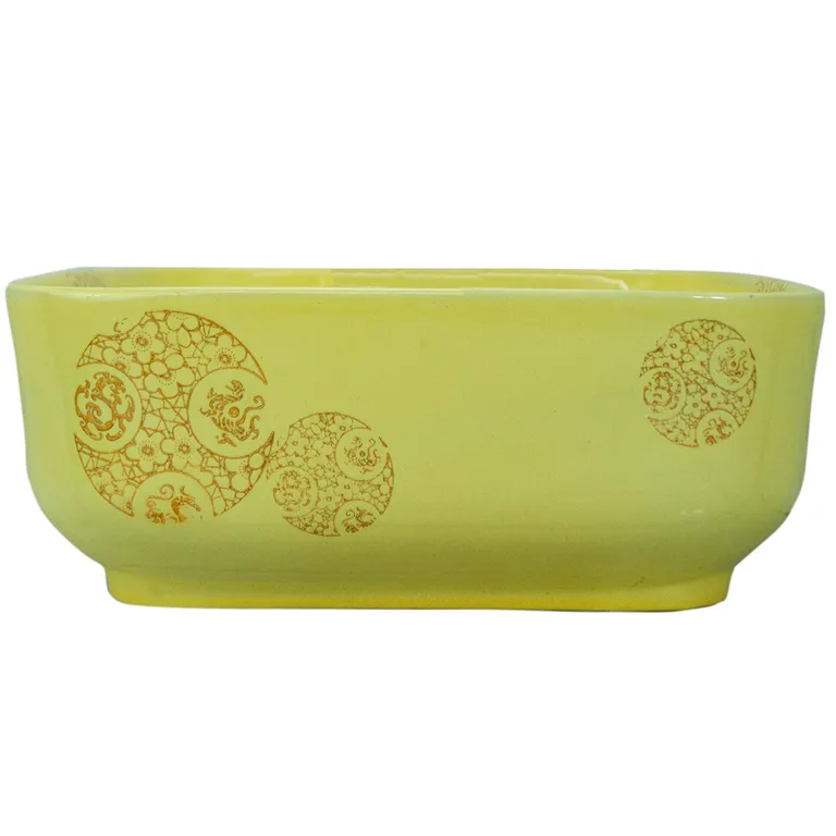 Lavamanos Sobrepuesto Forma Cuadrada Loza 40x15x40 cm Amarillo
