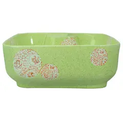 DOMSA - Lavamanos Sobrepuesto Forma Cuadrada Loza 40x15x40 cm Verde