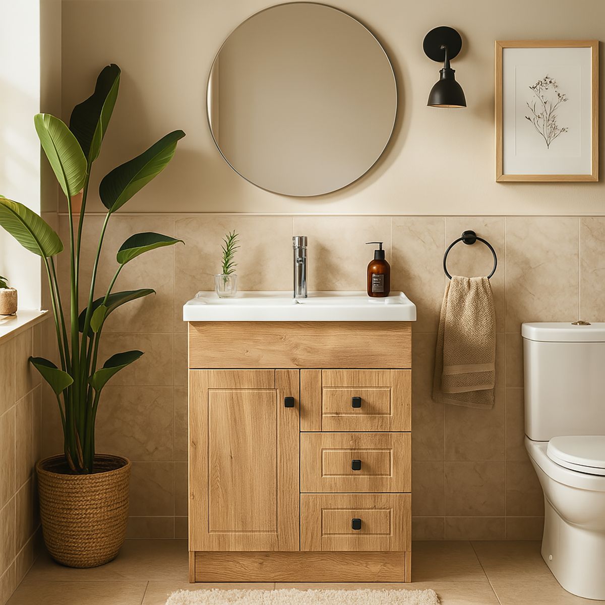 DOMSA - Kit mueble vanitorio B70PHN-W F 70x47x80 cm