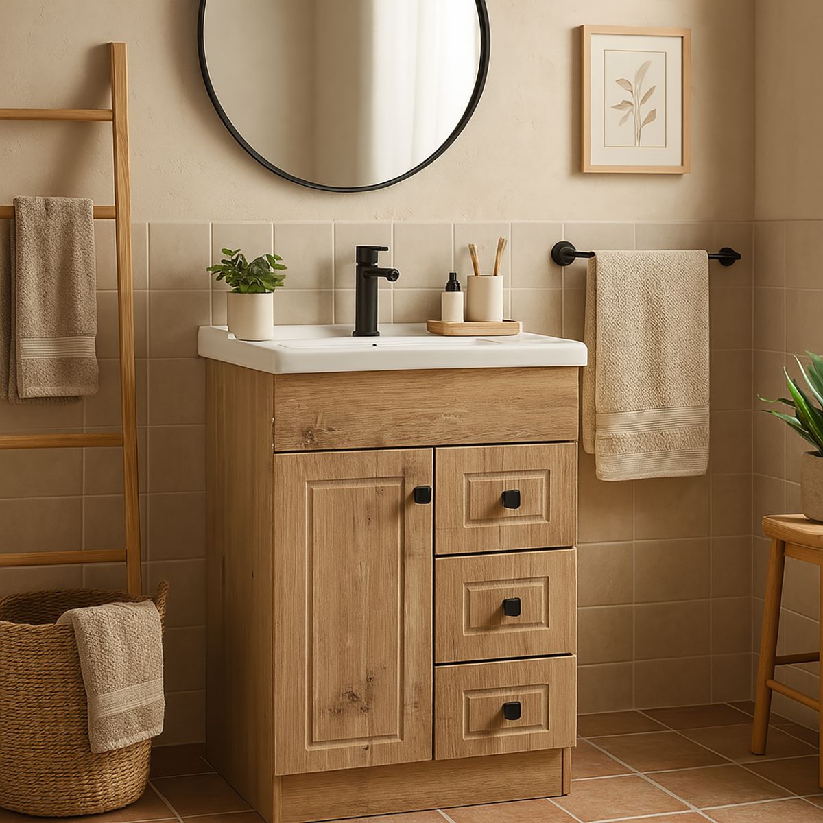 DOMSA - Kit mueble vanitorio B60PHN-W F 60x47x80 cm