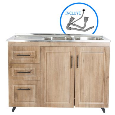 Kit mueble lavaplatos 120WI nogal 120x50x80 cm