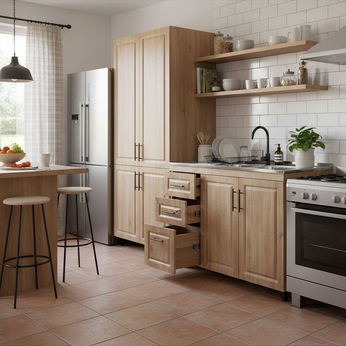 DOMSA - Kit mueble lavaplatos 120WI nogal 120x50x80 cm