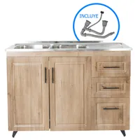 Kit mueble lavaplatos 120WD nogal 120x50x80 cm