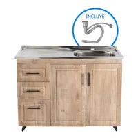 Kit mueble lavaplatos 100WI nogal 100x90x50 cm