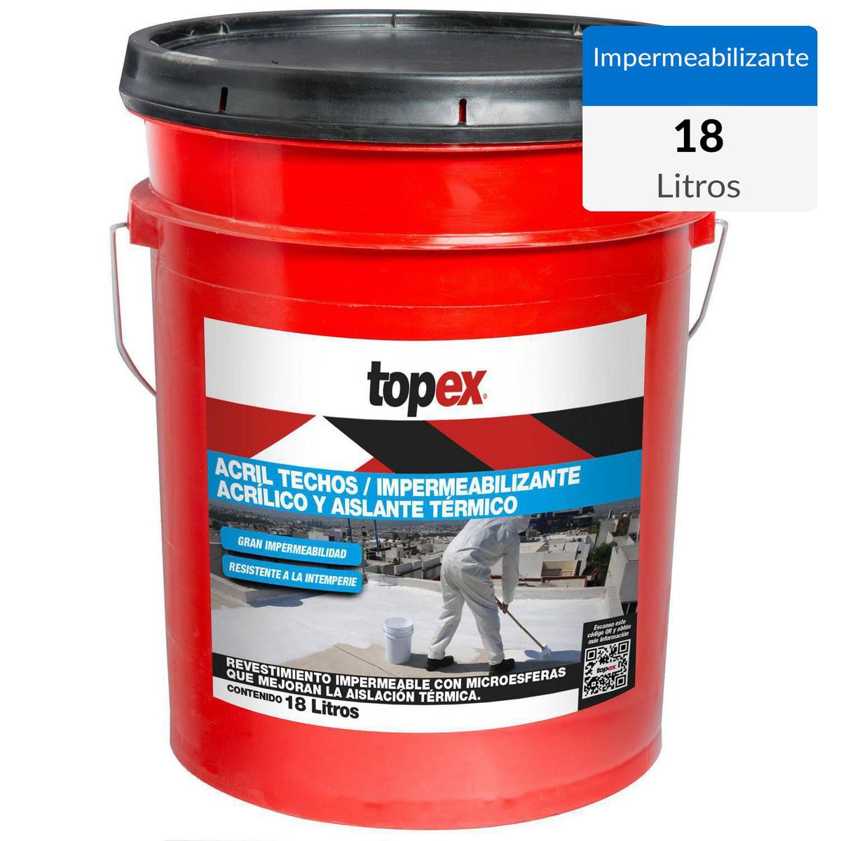 TOPEX - Impermeabilizante acríico Topex Acril Techos 18 l