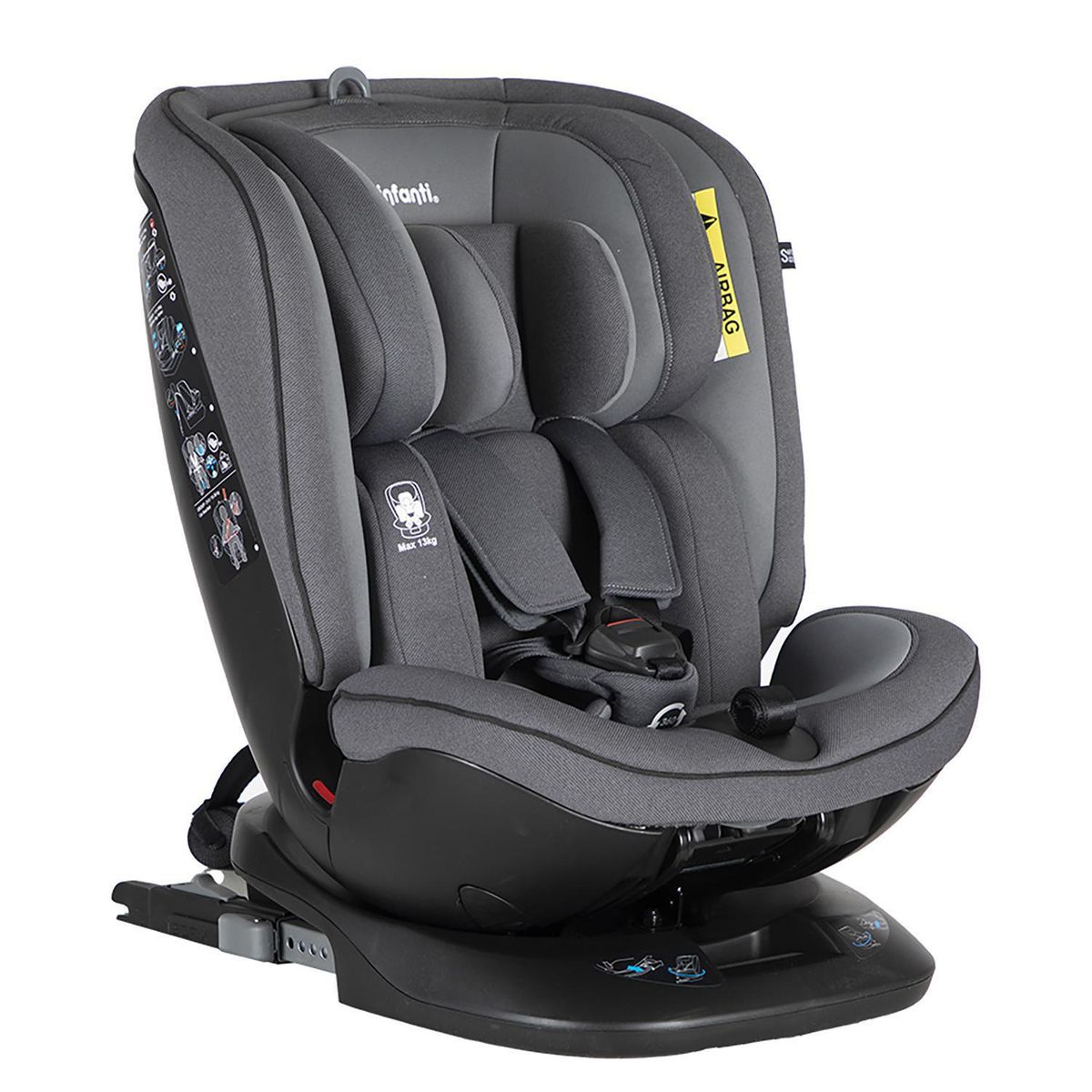 INFANTI - Silla de Auto Convertible Infanti All In One 0-36 Kg Grey Isofix
