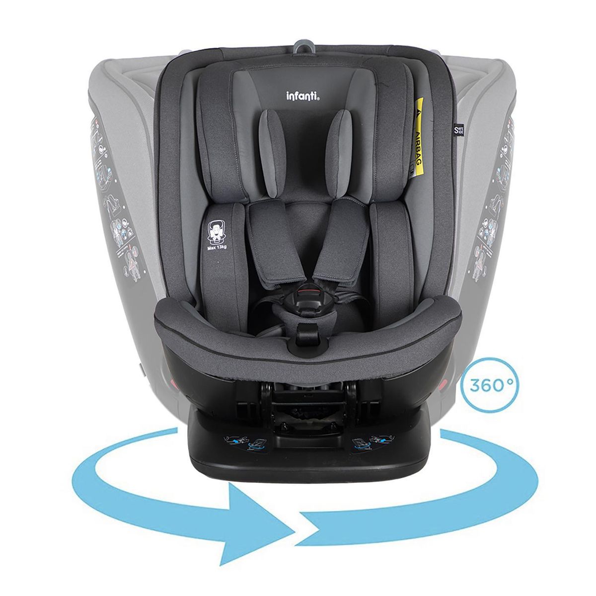 INFANTI - Silla de Auto Convertible Infanti All In One 0-36 Kg Grey Isofix