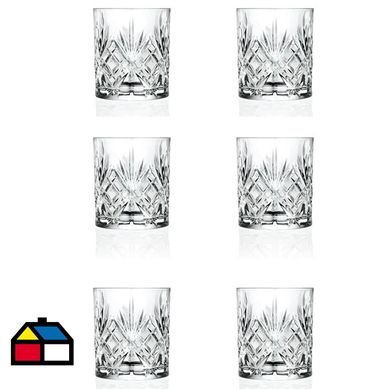 Set de 6 vasos tallados con un diseo.Origen italiano.