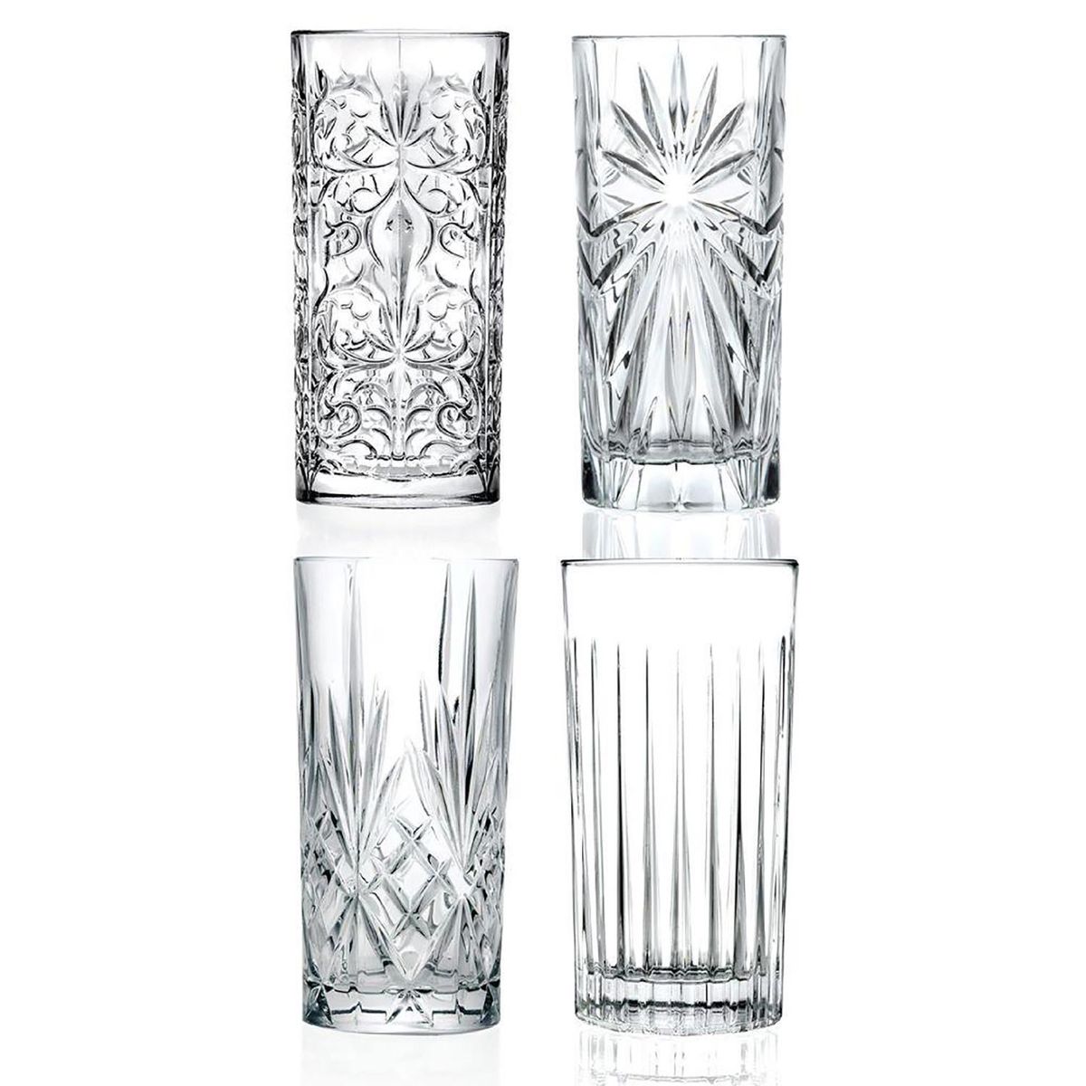 RCR - Set 4 Vasos Alto de Cristal 360 ml Transparente