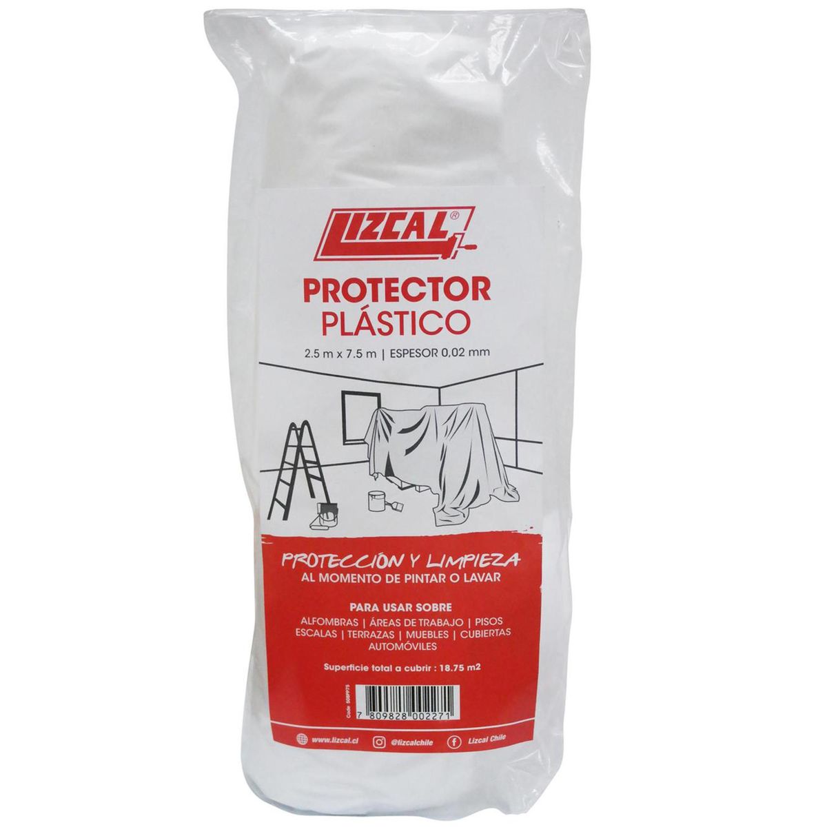 LIZCAL - Protector Plásticos Alta Densidad. Rollo 2,5m x 7,5m. Total 18,75 m2