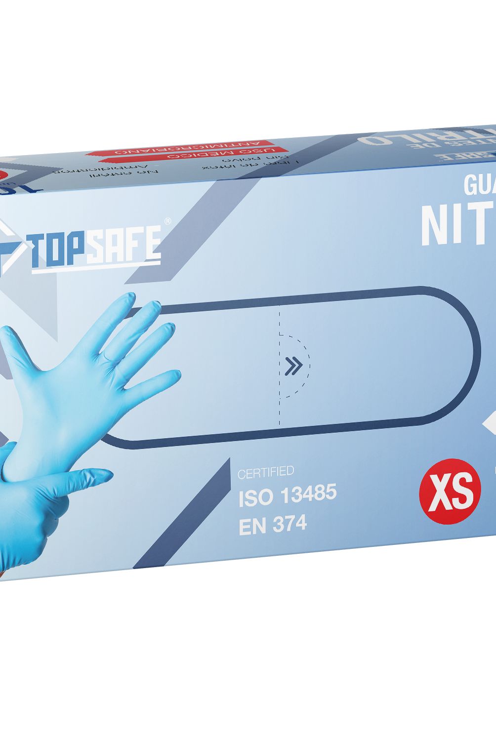 TOPSAFE - Guante desechable de nitrilo talla M caja x 100 unidades