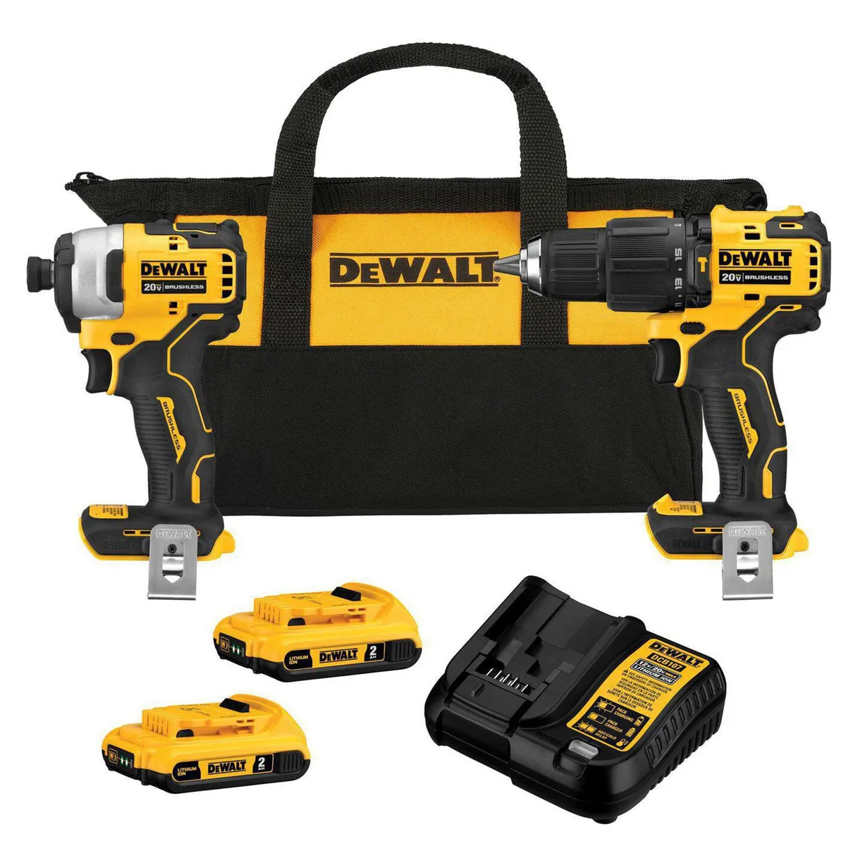 DEWALT - Taladro Inalámbrico Percutor 13mm 20 V/Atornillador/2 Baterías