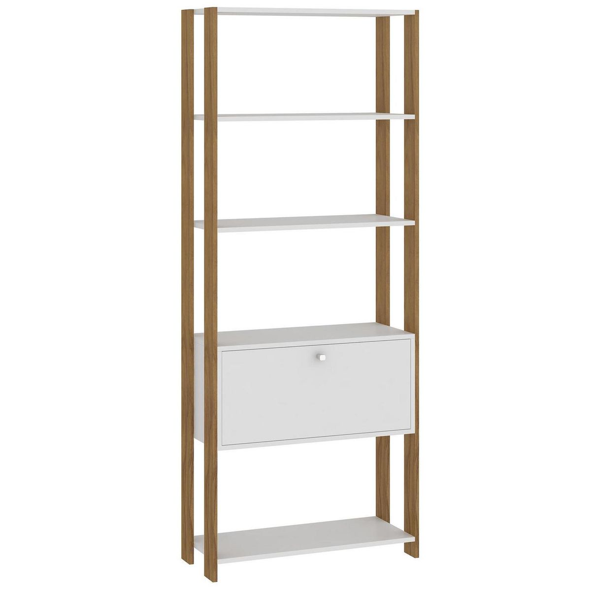 MOBILFRANK - Estante MDP 5 Nivel(es) 70x182x30 cm Blanco/Nogal