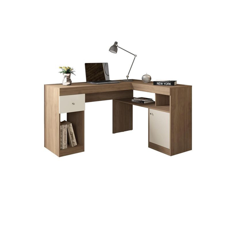 ROCH LTDA - Escritorio Nilo M-213 Natural-Blanco 137X111X75