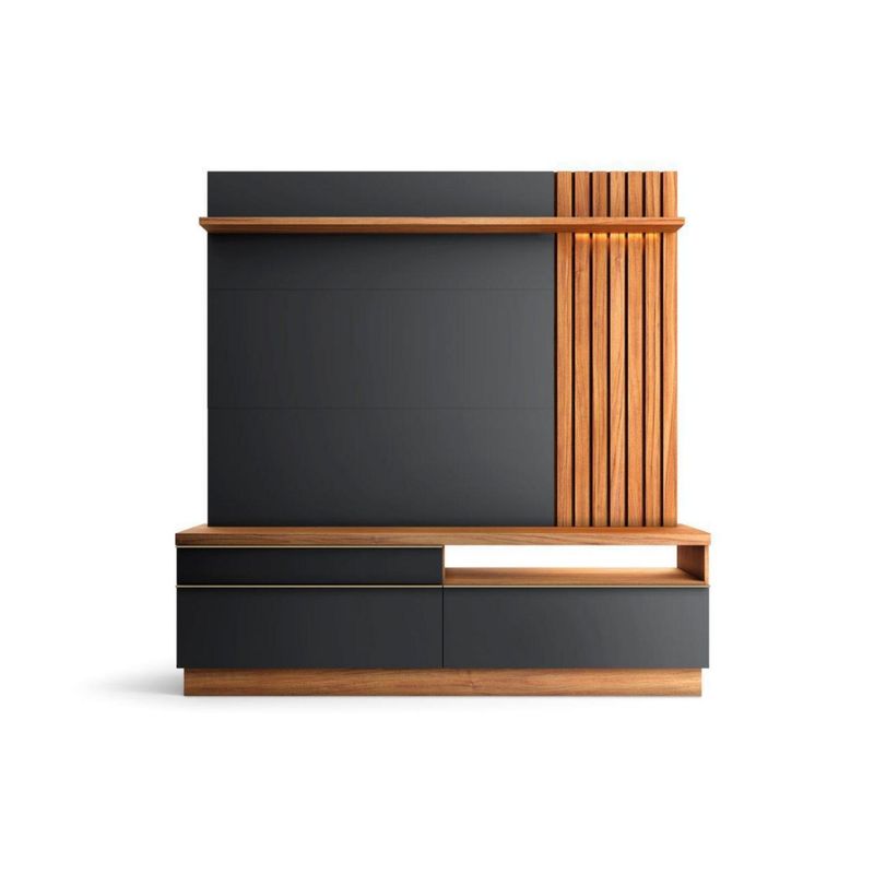 ROCH LTDA - Estante Tv Trancos M-2622 Castaño-Negro 180X41X185