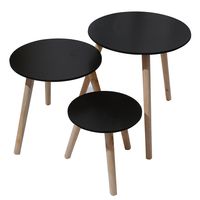 Set mesa de centro 3 niveles arrimo Negro