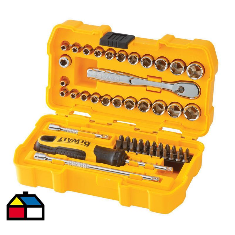 DEWALT - Set herramientas mecánicas 1/4’’ 50 piezas hexagonal
