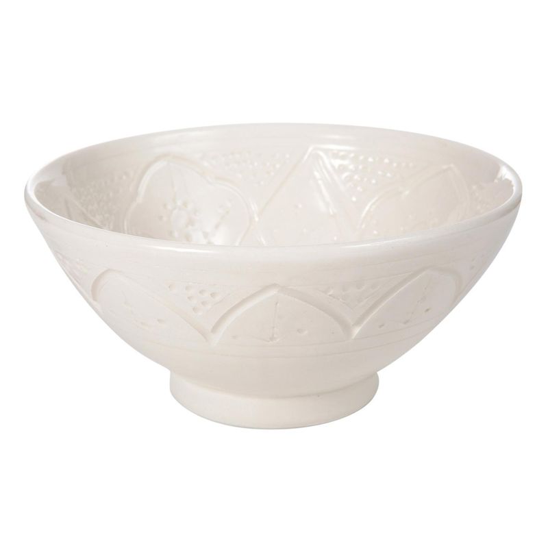 KELIM CASA GITANA - Ensaladera grande cerámica marroquí blanco