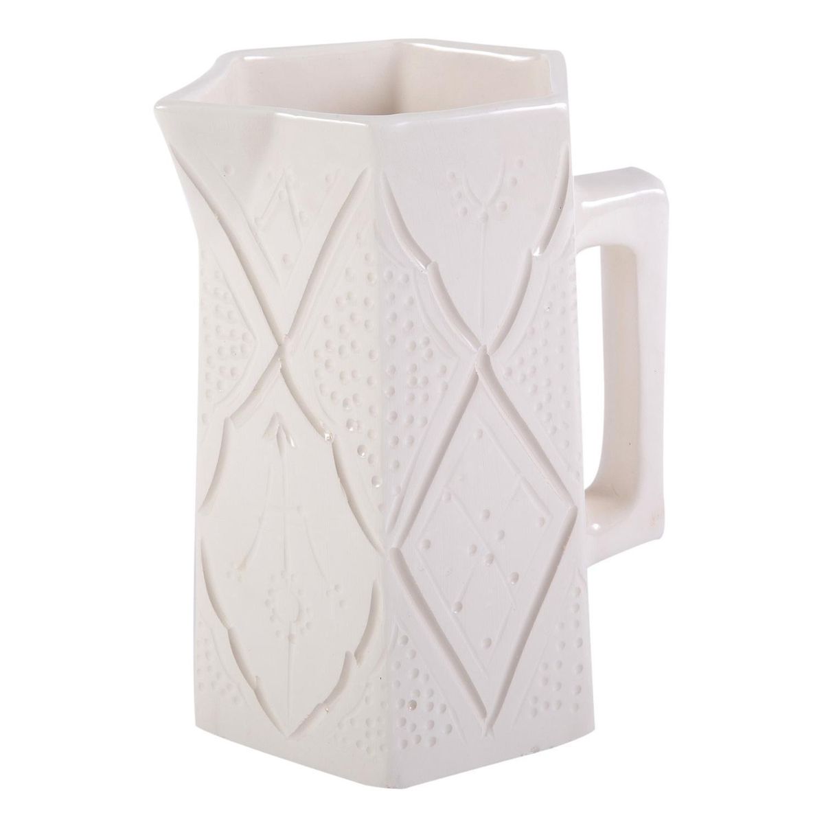 KELIM CASA GITANA - Jarro de agua cerámica marroquí blanco