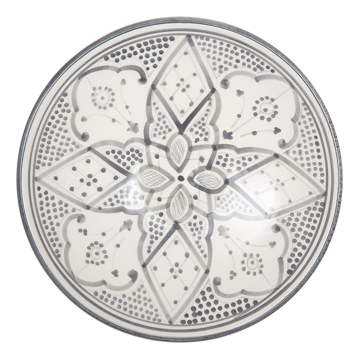 KELIM CASA GITANA - Plato grande cerámica marroquí gris