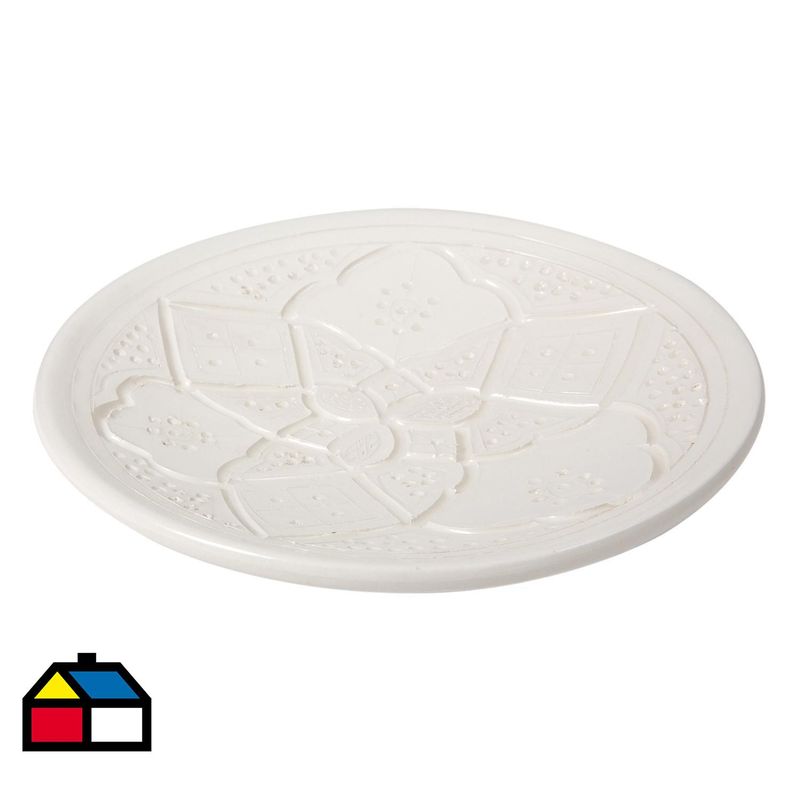 KELIM CASA GITANA - Plato mediano cerámica marroquí blanco