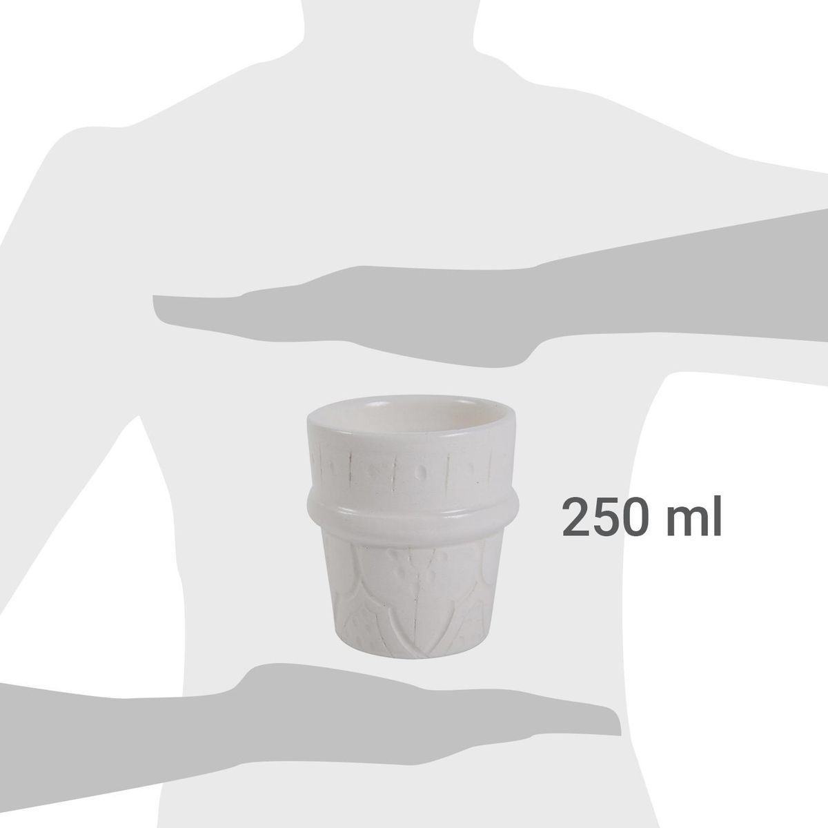 KELIM CASA GITANA - Vaso Bajo de Cerámica 250 ml Blanco