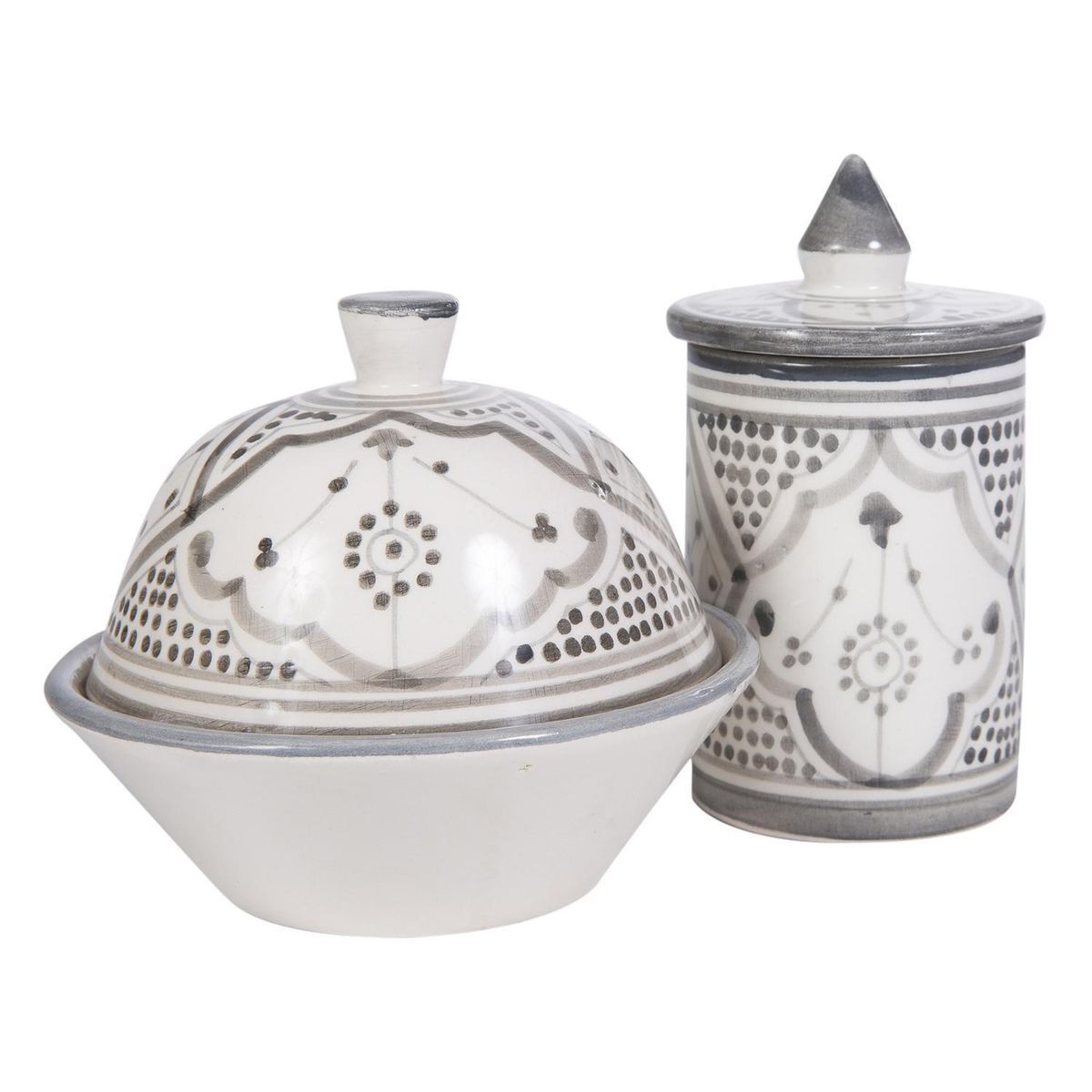 KELIM CASA GITANA - Set Azucarero y Mantequillera Marroquí Kelim Casa Gitana Gris