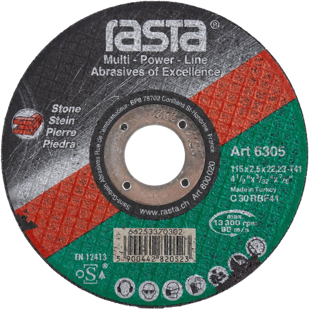 RASTA - Disco de corte piedra 4,5" óxido de aluminio