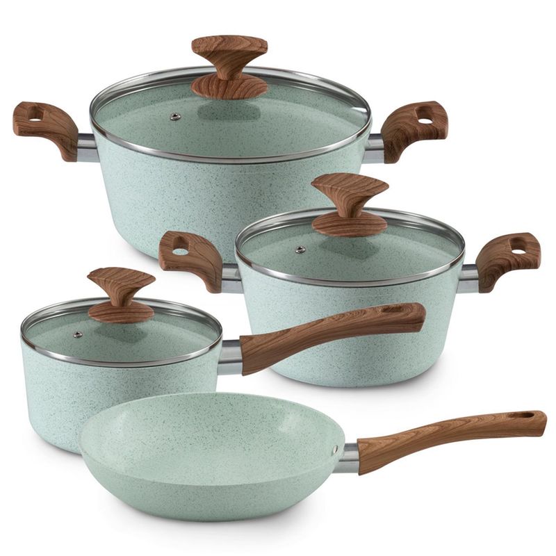 ILKO - Batería de Cocina 7 Piezas Aluminio Gran Verde