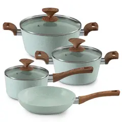 ILKO - Batería de Cocina 7 Piezas Aluminio Gran Verde
