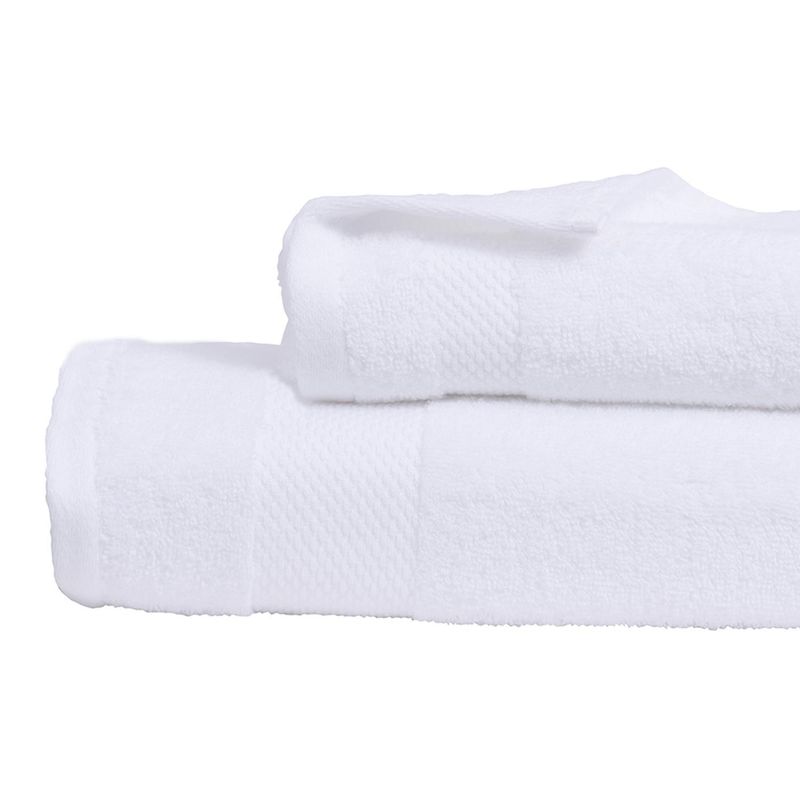 MASHINI - Set de 2 Toallas Ares 460 gr Algodón 70x140 cm Blanco