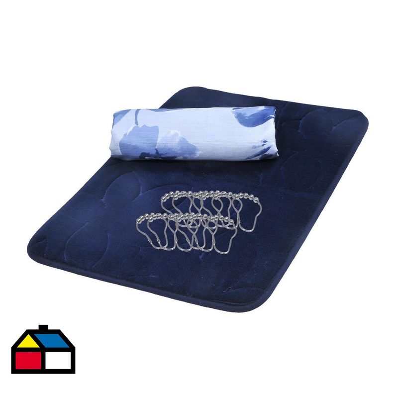 MASHINI - Set cortina + piso 3 piezas malva