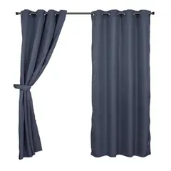 MASHINI - Set cortina tela argolla 140x220 cm raye marengo
