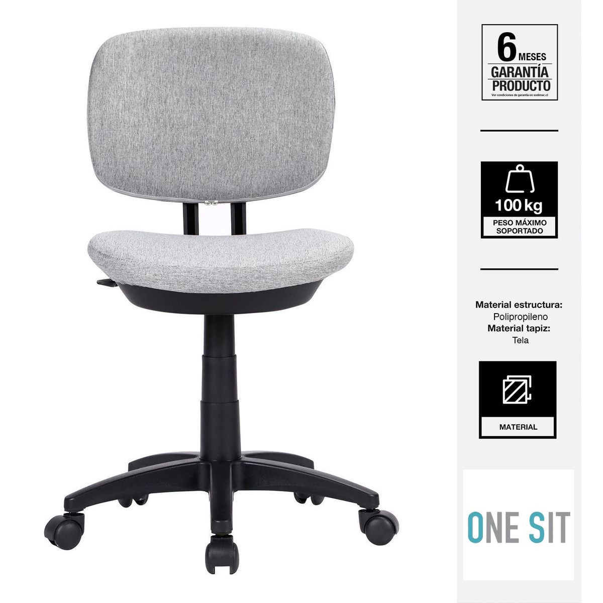 ONE SIT - Silla Escritorio Fun Gris