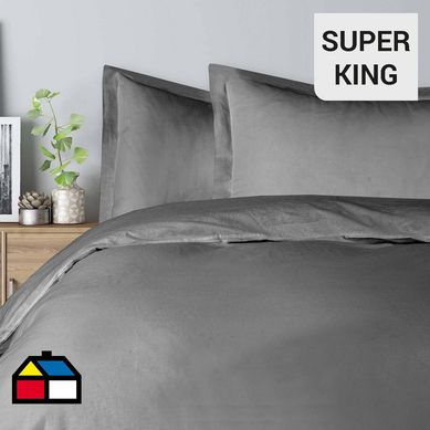 Funda de plumn lino gris sper king