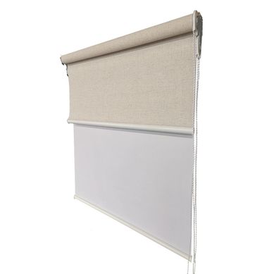 Roller doble black out+tela lino 150x230 cm