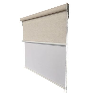 Roller doble black out+tela lino 150x170 cm
