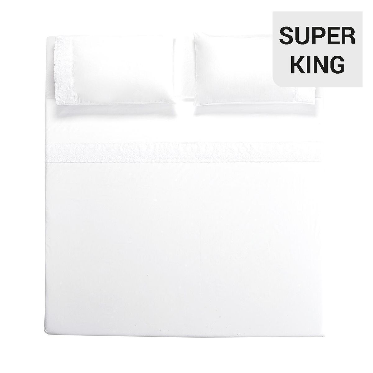 DIB - Juego Sábanas Broderie Pamplona Blanco