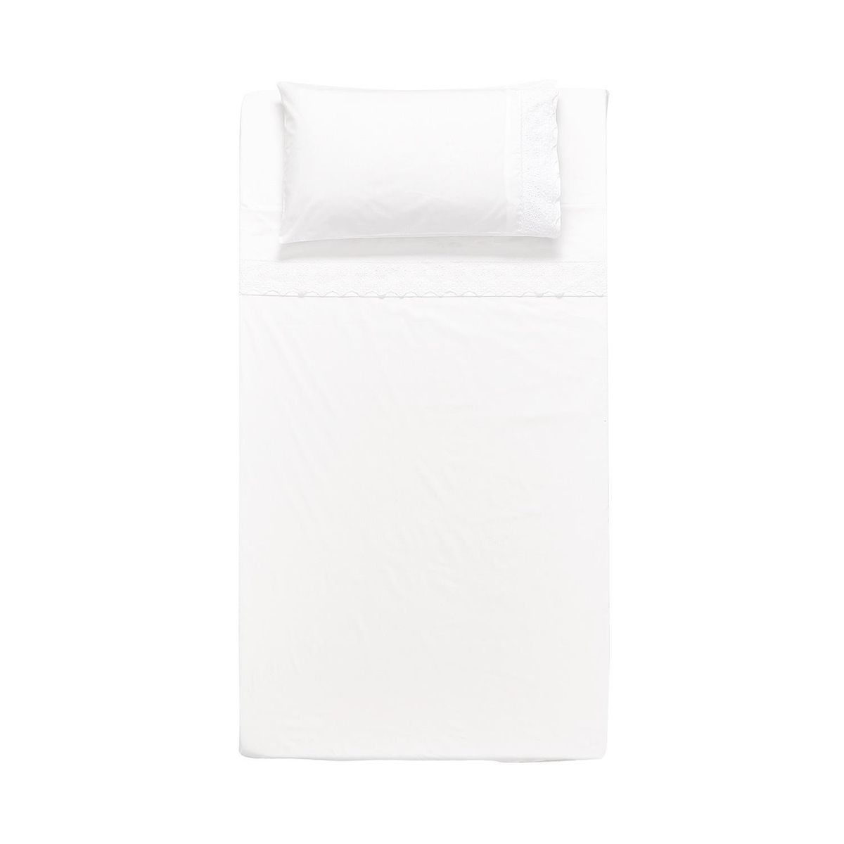 DIB - Juego Sábanas Broderie Malaga Blanco