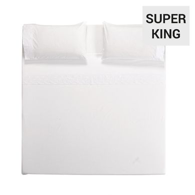 Juego sbanas broderie malaga sper king blanco