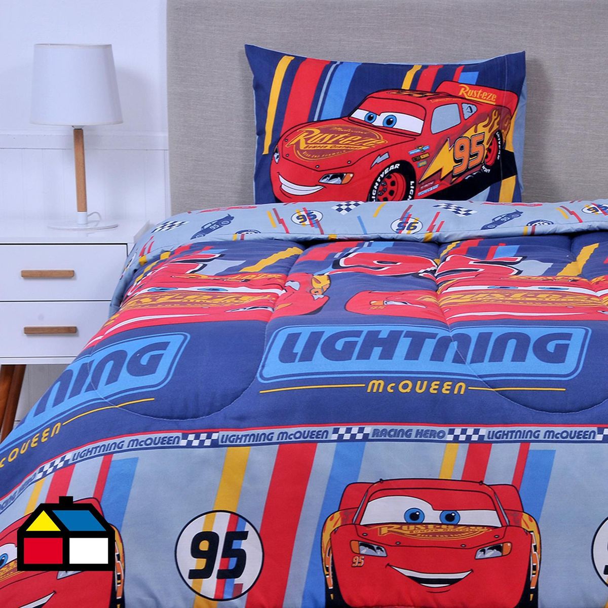 DISNEY - Plumón 1.5 plazas Cars Speed Multicolor 